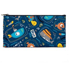 Seamless Pattern Vector Submarine With Sea Animals Cartoon Pencil Case by Bedest