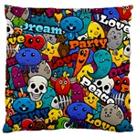 Graffiti Characters Seamless Pattern Standard Premium Plush Fleece Cushion Case (Two Sides) Back