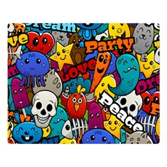 Graffiti Characters Seamless Pattern Two Sides Premium Plush Fleece Blanket (large) by Bedest