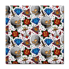 Full Color Flash Tattoo Patterns Tile Coaster by Bedest