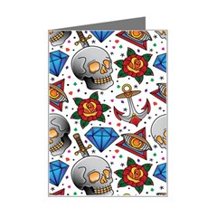 Full Color Flash Tattoo Patterns Mini Greeting Card by Bedest