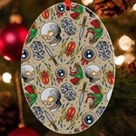 Tattoo Pattern UV Print Acrylic Ornament Oval Front