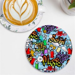 Graffiti Characters Seamless Patterns Uv Print Round Tile Coaster by Bedest