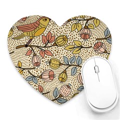 Seamless Pattern With Flower Bird Heart Mousepad by Bedest