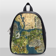 Map Illustration Gta School Bag (small) by Pakjumat