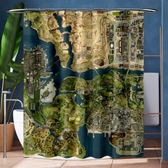 Map Illustration Gta Shower Curtain 60  X 72  (medium)  by Pakjumat