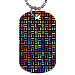 Geometric Colorful Square Rectangle Dog Tag (two Sides) by Pakjumat