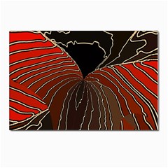 Red Gold Black Voracious Plant Leaf Postcard 4 x 6  (pkg Of 10) by Pakjumat