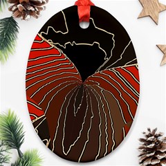 Red Gold Black Voracious Plant Leaf Oval Ornament (two Sides) by Pakjumat