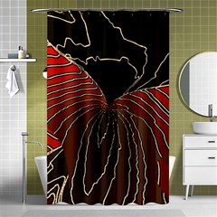 Red Gold Black Voracious Plant Leaf Shower Curtain 48  X 72  (small)  by Pakjumat