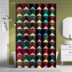 Diamond Geometric Square Design Pattern Shower Curtain 48  X 72  (small)  by Pakjumat