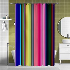 Pastel Colors Striped Pattern Shower Curtain 48  X 72  (small)  by Pakjumat