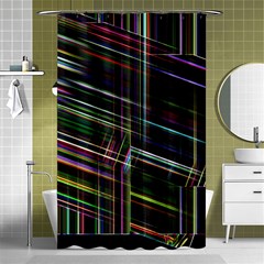 False Prismatic Black Background Shower Curtain 48  X 72  (small)  by Pakjumat