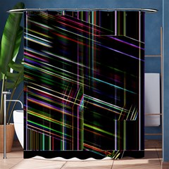 False Prismatic Black Background Shower Curtain 60  X 72  (medium)  by Pakjumat