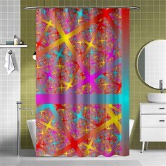 Geometric Abstract Colorful Shower Curtain 48  X 72  (small)  by Pakjumat