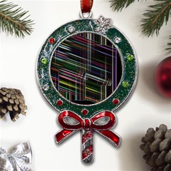 False Prismatic Black Background Metal X mas Lollipop With Crystal Ornament by Pakjumat