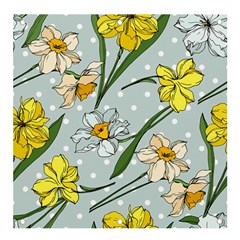 Narcissus Floral Botanical Flowers Banner And Sign 4  X 4  by Pakjumat