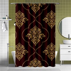 Vector Gold Ornament Pattern Seamless Damask Shower Curtain 48  X 72  (small)  by Pakjumat