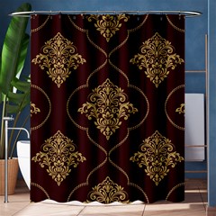 Vector Gold Ornament Pattern Seamless Damask Shower Curtain 60  X 72  (medium)  by Pakjumat