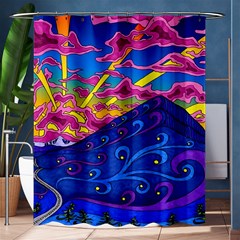 Abstract Paisley Art Pattern Design Fabric Floral Decoration Shower Curtain 60  X 72  (medium)  by Pakjumat