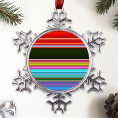 Horizontal Line Colorful Metal Large Snowflake Ornament by Pakjumat