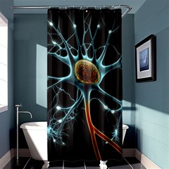 Organism Neon Science Shower Curtain 36  X 72  (stall)  by Pakjumat