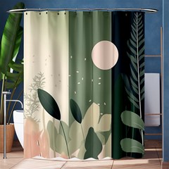 Spring Floral Plants Foliage Minimal Minimalist Shower Curtain 60  X 72  (medium)  by Pakjumat