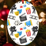 Cinema Icons Pattern Seamless Signs Symbols Collection Icon UV Print Acrylic Ornament Oval Front