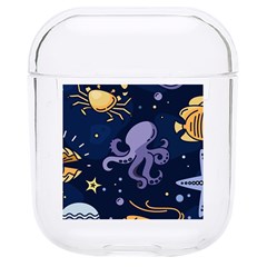 Marine Seamless Pattern Thin Line Memphis Style Hard Pc Airpods 1/2 Case by Pakjumat