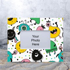 Funny Monster Pattern White Tabletop Photo Frame 4 x6  by Pakjumat