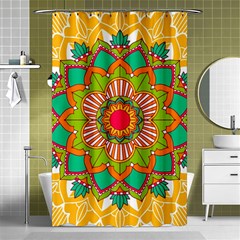 Mandala Patterns Yellow Shower Curtain 48  X 72  (small)  by Pakjumat