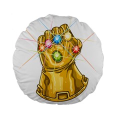 The Infinity Gauntlet Thanos Standard 15  Premium Flano Round Cushions by Maspions