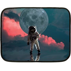 Astronaut Moon Space Nasa Planet Fleece Blanket (mini) by Maspions