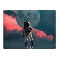 Astronaut Moon Space Nasa Planet Two Sides Premium Plush Fleece Blanket (mini) by Maspions