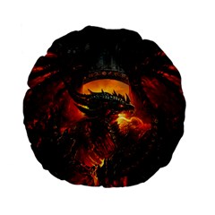 Dragon Fire Fantasy Art Standard 15  Premium Flano Round Cushions by Maspions