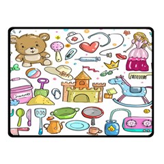 Baby Equipment Child Sketch Hand Two Sides Fleece Blanket (small) by Hannah976