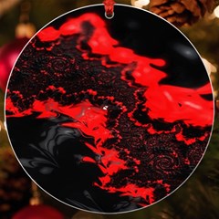 Red Black Fractal Mandelbrot Art Wallpaper Uv Print Acrylic Ornament Round by Hannah976