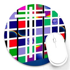 Color Graffiti Pattern Geometric Round Mousepad by Hannah976