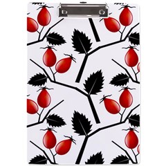 Rose Hip Pattern Branches Autumn A4 Acrylic Clipboard by Hannah976