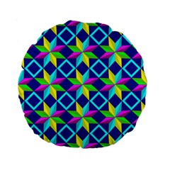 Pattern Star Abstract Background Standard 15  Premium Flano Round Cushions by Hannah976