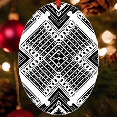 Pattern Tile Repeating Geometric Uv Print Acrylic Ornament Oval by Hannah976