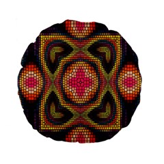 Kaleidoscope Art Pattern Ornament Standard 15  Premium Flano Round Cushions by Hannah976