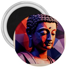 Let That Shit Go Buddha Low Poly (6) 3  Magnets by 1xmerch