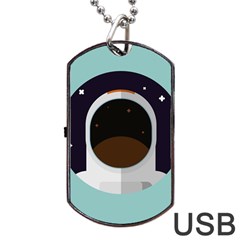 Astronaut Space Astronomy Universe Dog Tag Usb Flash (one Side) by Sarkoni