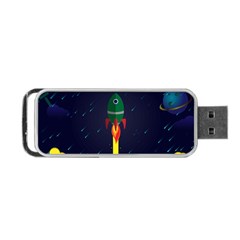 Rocket Halftone Astrology Astronaut Portable Usb Flash (one Side) by Sarkoni