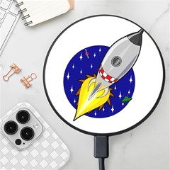 Rocket Ship Launch Vehicle Moon Wireless Fast Charger(black)