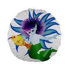 Mermaid Fantasy Undersea Merman Standard 15  Premium Flano Round Cushions by Sarkoni