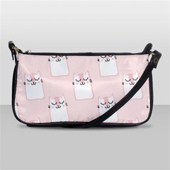 Pattern Pink Cute Sweet Fur Cats Shoulder Clutch Bag by Sarkoni