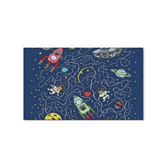 Cat Cosmos Cosmonaut Rocket Sticker Rectangular (100 Pack) by Grandong