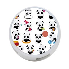 Playing Pandas Cartoons 4-port Usb Hub (one Side) by Apen